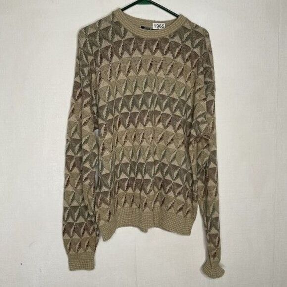 VTG 90s TSA Abstract Geometric CrewNeck Sweater Men Size Large(Runs 2XL) Gray - Picture 6 of 9